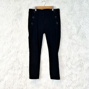 Loft black skinny six button nautical style pants